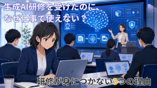 生成AI研修を受けたのに、なぜ仕事で使えない？研修が身につかない3つの理由