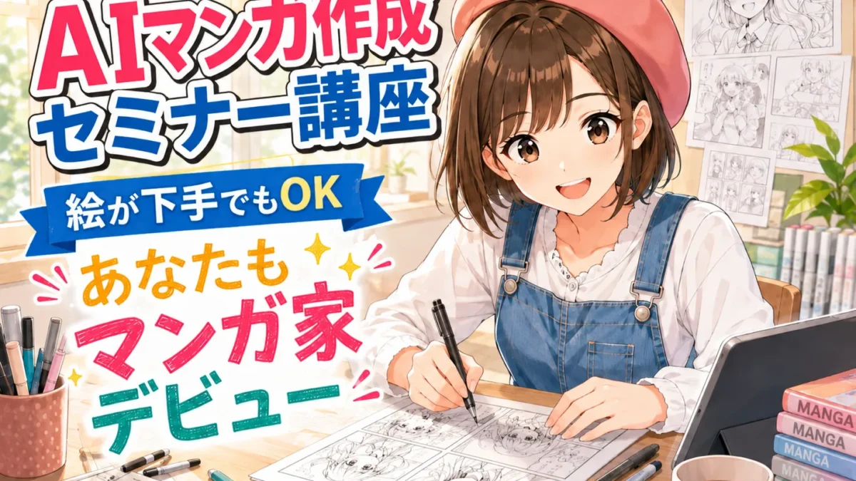 AIマンガ作成セミナー講座 絵が下手でもOKのイメージ