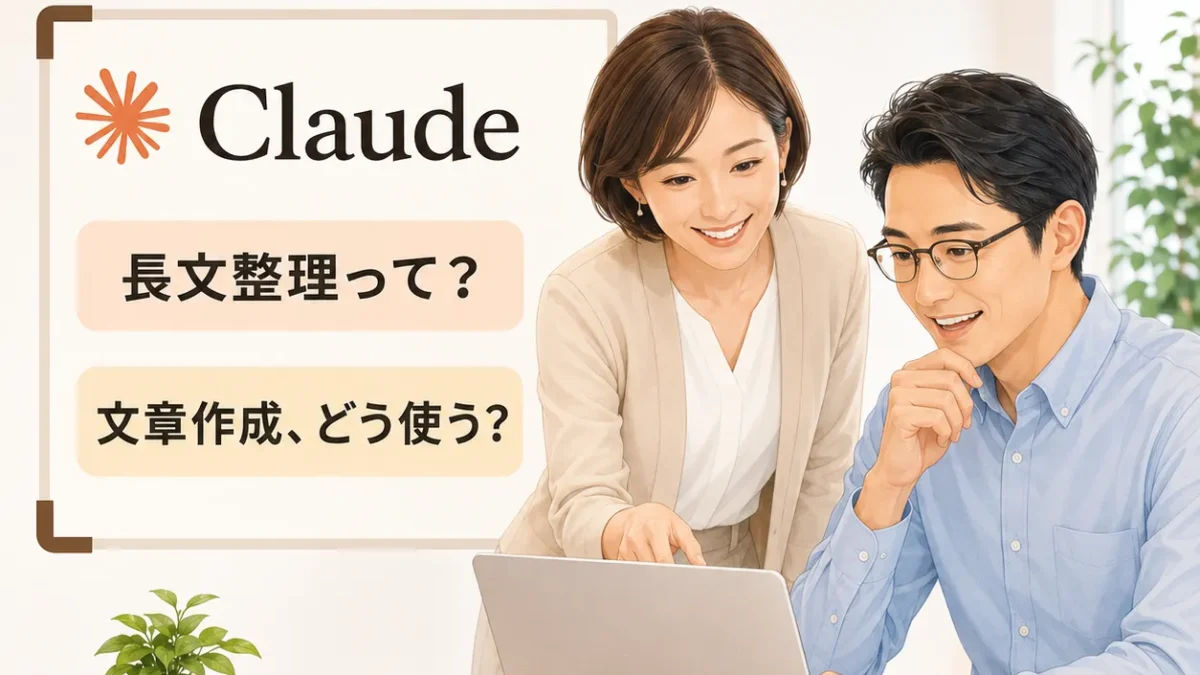 Claude講座 長文整理・文章作成の相談に対応するイメージ