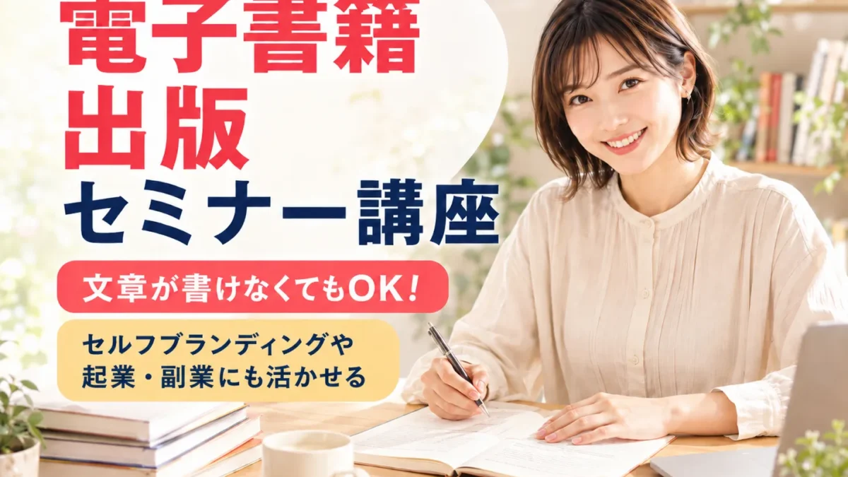 電子書籍出版セミナー講座 文章が書けなくてもOKのイメージ