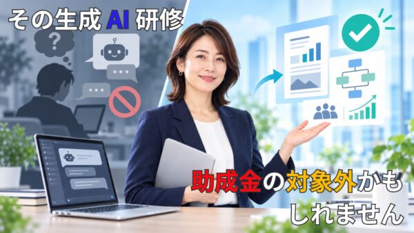 その生成AI研修、助成金の対象外かもしれません