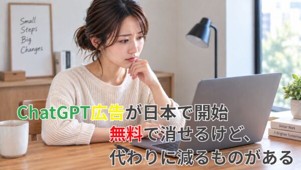 ChatGPT広告が日本で開始｜無料で消せるけど、代わりに減るものがある